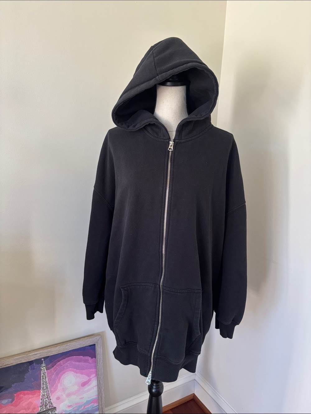 Dynamite Black Zip-Up Hooded Sweatshirt